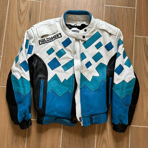 VTG FIELDSHEER Women's Motorcycle Jacket SIZE 38 Full Zip Leather White